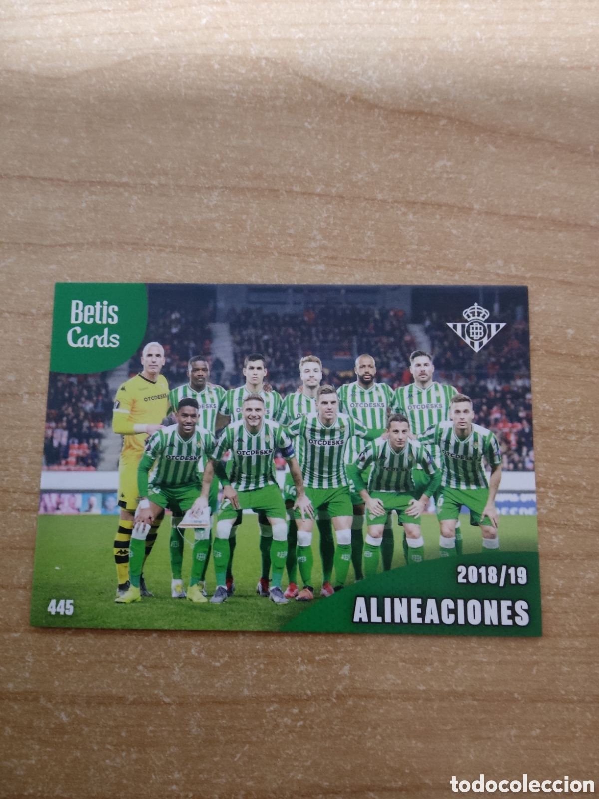 Cromos de f&uacute;tbol: 445 ALINEACIONES 2018 2019 REAL BETIS HOLY CARDS 2024 2025