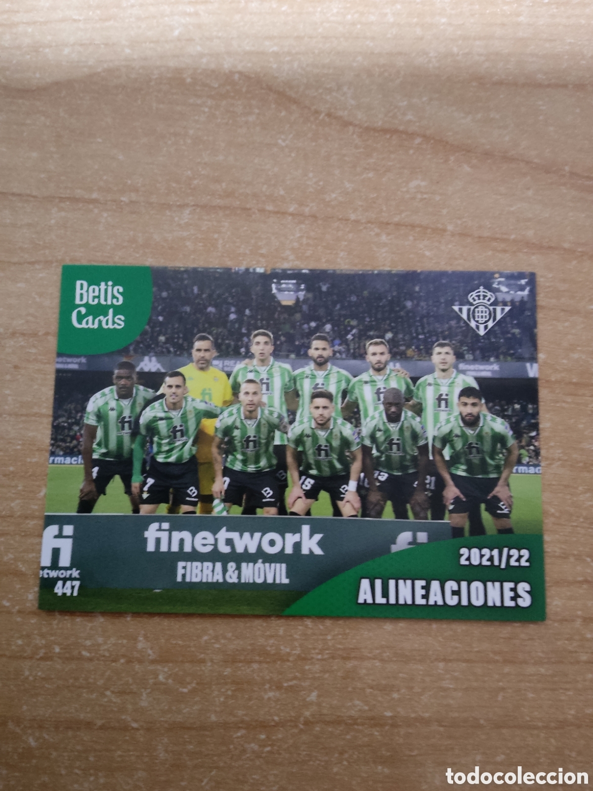 Cromos de f&uacute;tbol: 447 ALINEACIONES 2021 2022 REAL BETIS HOLY CARDS 2024 2025