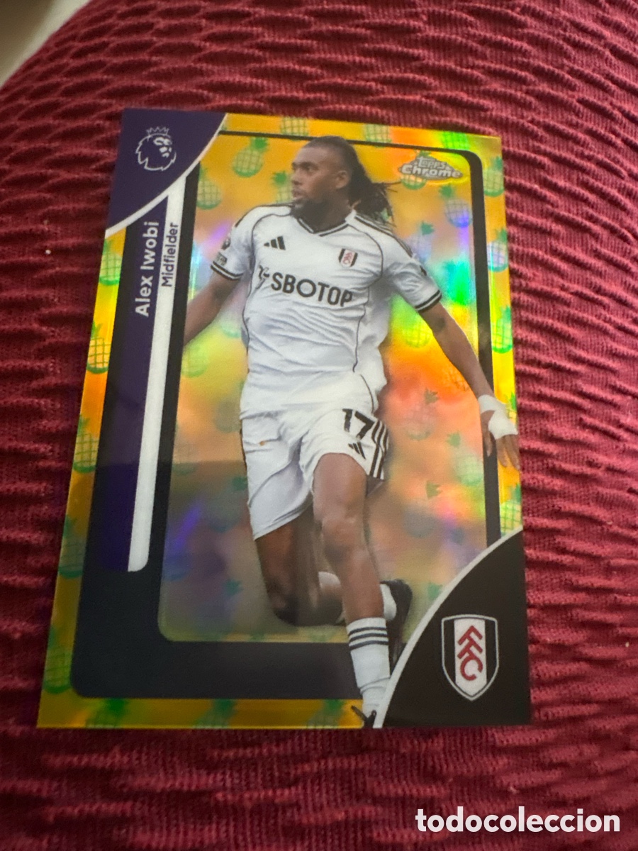 Cromos de f&uacute;tbol: Alex iwobi, refractor amarillo 2025/26 topps premier league Cromo reflector