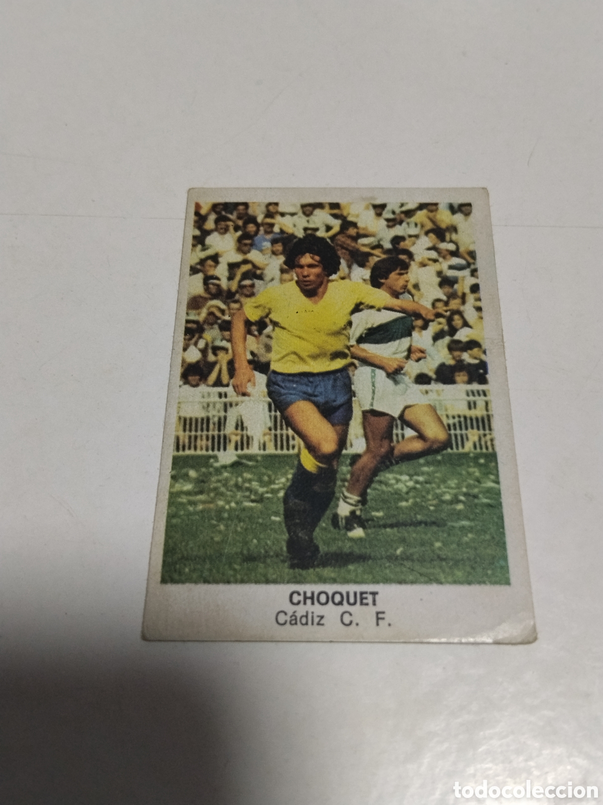 Cromos de f&uacute;tbol: Cromo F&uacute;tbol 84 Cano 1983 , Choquet, Doblez lado derecho parte baja