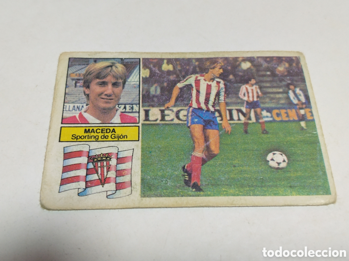 Cromos de f&uacute;tbol: Cromo F&uacute;tbol Liga 82/83 , Maceda , con m&uacute;ltiples dobleces