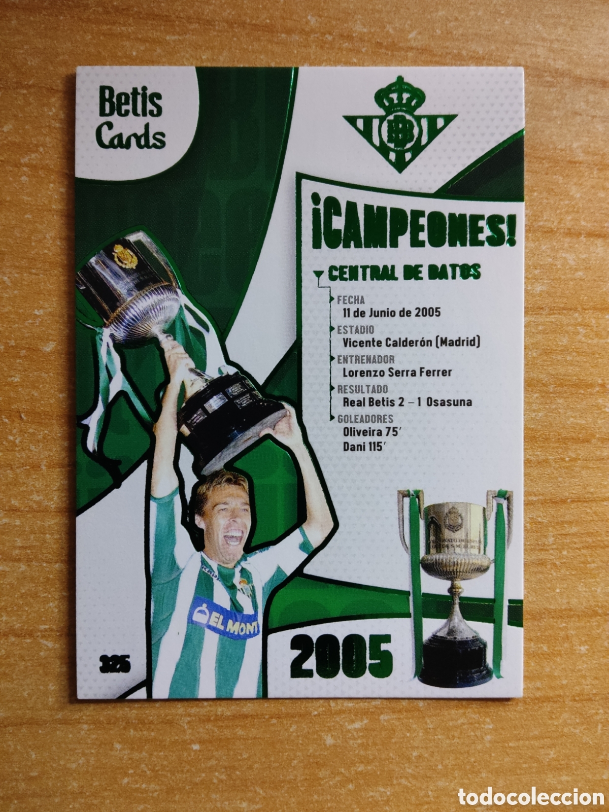 Cartes &agrave; collectionner de Football: 325 CAMPEONES COPA 2005 REAL BETIS HOLY CARDS 2024 2025