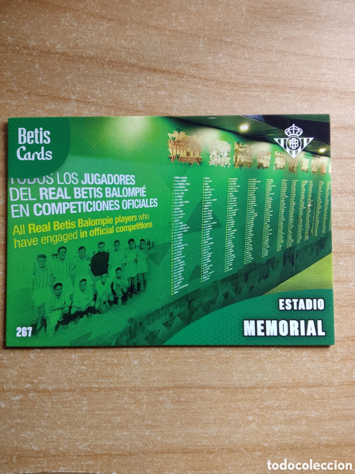 Cromos de f&uacute;tbol: 267 ESTADIO MEMORIAL REAL BETIS HOLY CARDS 2024 2025
