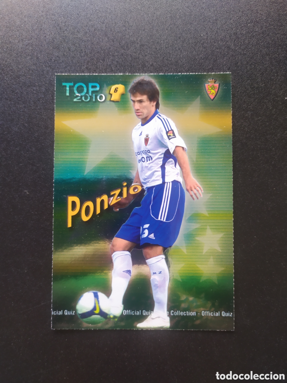 Cromos de f&uacute;tbol: Mundicromo fichas Liga 2009 2010 09 10 Ponzio top brillo verde n&deg; 594 Real Zaragoza