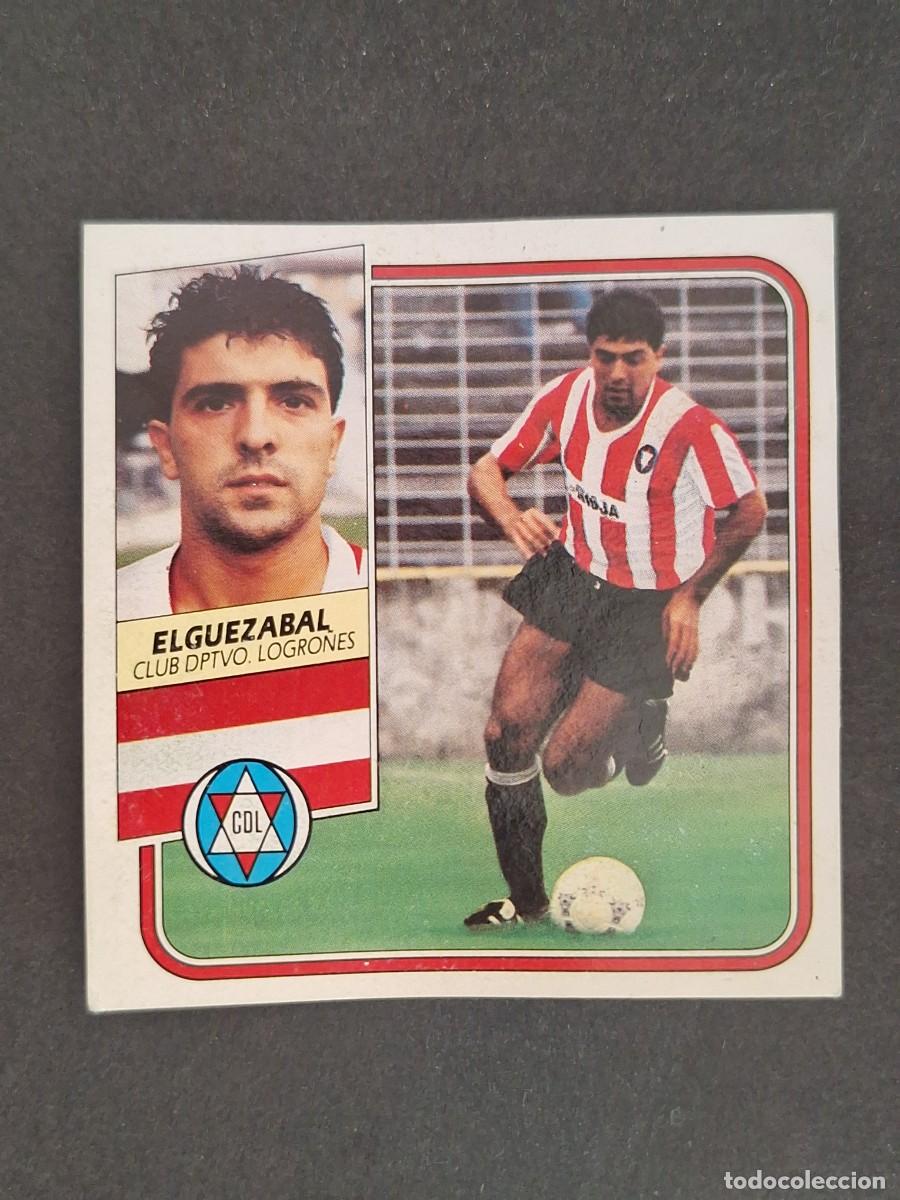 Fu&szlig;ball-Sticker: L3 ELGUEZABAL C. D. LOGRO&Ntilde;ES FICHAJE 19 LIGA ESTE 1989 1990 89 90 DESPEGADO RECUPERADO