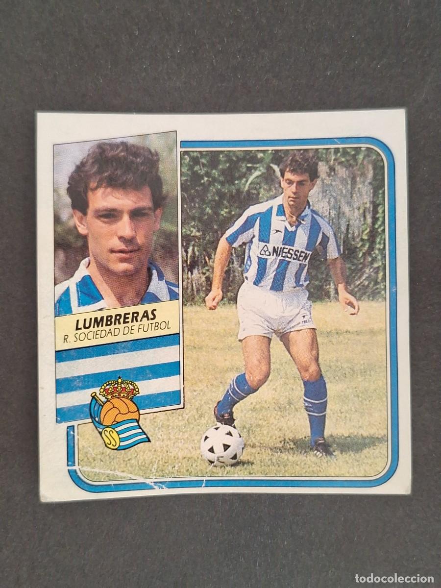 Fu&szlig;ball-Sticker: L3 LUMBRERAS REAL SOCIEDAD FICHAJE 34 LIGA ESTE 1989 1990 89 90 DESPEGADO RECUPERADO
