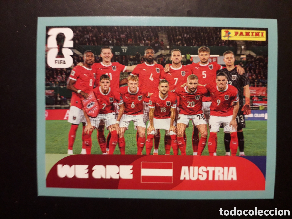 Cromos de f&uacute;tbol: EQUIPO AUSTRIA AUT 13 MUNDIAL F&Uacute;TBOL 2026 FIFA WORLD CUP PANINI SIN PEGAR PEDIDO M&Iacute;NIMO 3&euro;
