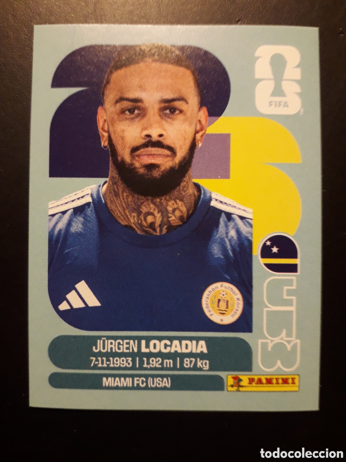 Cromos de f&uacute;tbol: LOCADIA CURA&Ccedil;AO CUW 17 MUNDIAL F&Uacute;TBOL 2026 FIFA WORLD CUP PANINI SIN PEGAR PEDIDO M&Iacute;NIMO 3&euro;