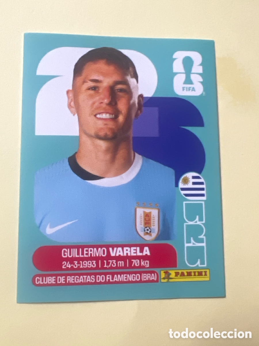 Cromos de f&uacute;tbol: C3248. VARELA URUGUAY URU 8 MUNDIAL F&Uacute;TBOL 2026 FIFA WORLD CUP PANINI SIN PEGAR