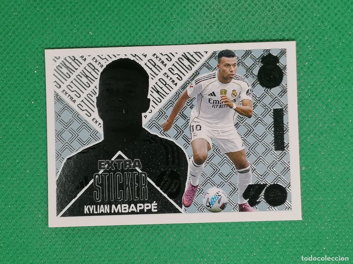 Cromos de f&uacute;tbol: KYLIAN MBAPPE REAL MADRID PLATA EXTRA STICKER ⚽ PANINI LIGA ESTE 25 26 2025 2026 ⚽