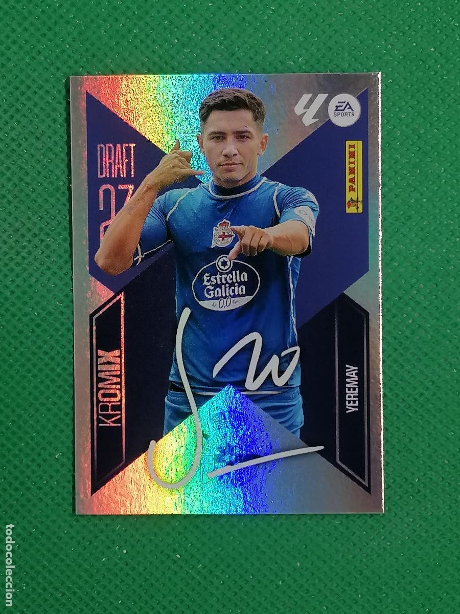 Cromos de f&uacute;tbol: K 23 K23 YEREMAY DEPORTIVO DRAFT 23 KROMIX FIRMADO ⚽ PANINI LIGA ESTE 26 27 2026 2027 ⚽