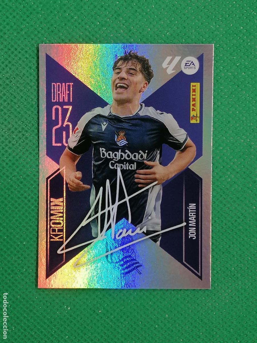 Cromos de f&uacute;tbol: K 13 K13 JON MARTIN REAL SOCIEDAD DRAFT 23 KROMIX FIRMADO ⚽ PANINI LIGA ESTE 26 27 2026 2027 ⚽