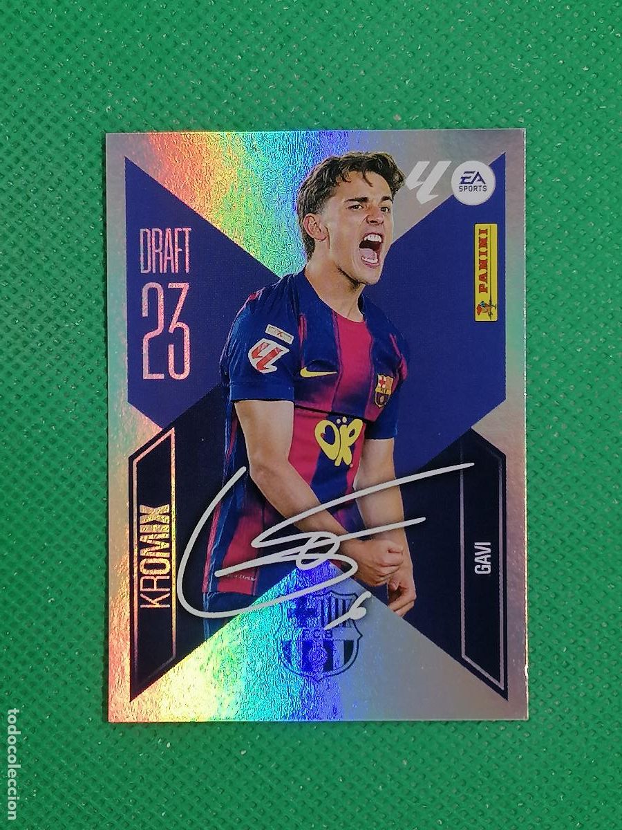 Cromos de f&uacute;tbol: K 8 K8 GAVI BARCELONA DRAFT 23 KROMIX FIRMADO ⚽ PANINI LIGA ESTE 26 27 2026 2027 ⚽