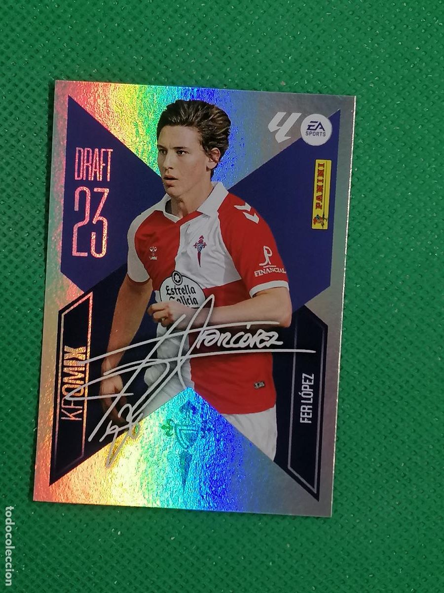 Cromos de f&uacute;tbol: K 7 K7 FER LOPEZ CELTA DRAFT 23 KROMIX FIRMADO ⚽ PANINI LIGA ESTE 26 27 2026 2027 ⚽