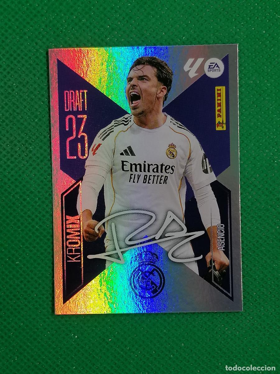 Cromos de f&uacute;tbol: K 1 K1 ASENCIO REAL MADRID DRAFT 23 KROMIX FIRMADO ⚽ PANINI LIGA ESTE 26 27 2026 2027 ⚽