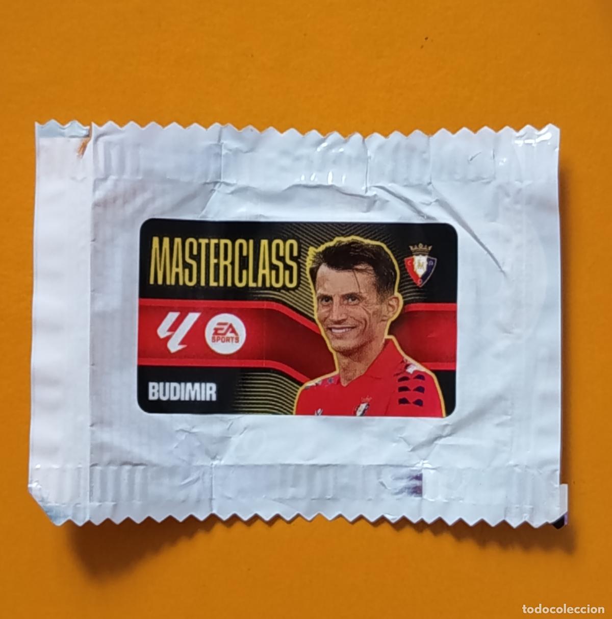 Fu&szlig;ball-Sticker: BUDIMIR. MASTERCLASS. C. AT OSASUNA. CHICLE LIGA ESTE 2026-27