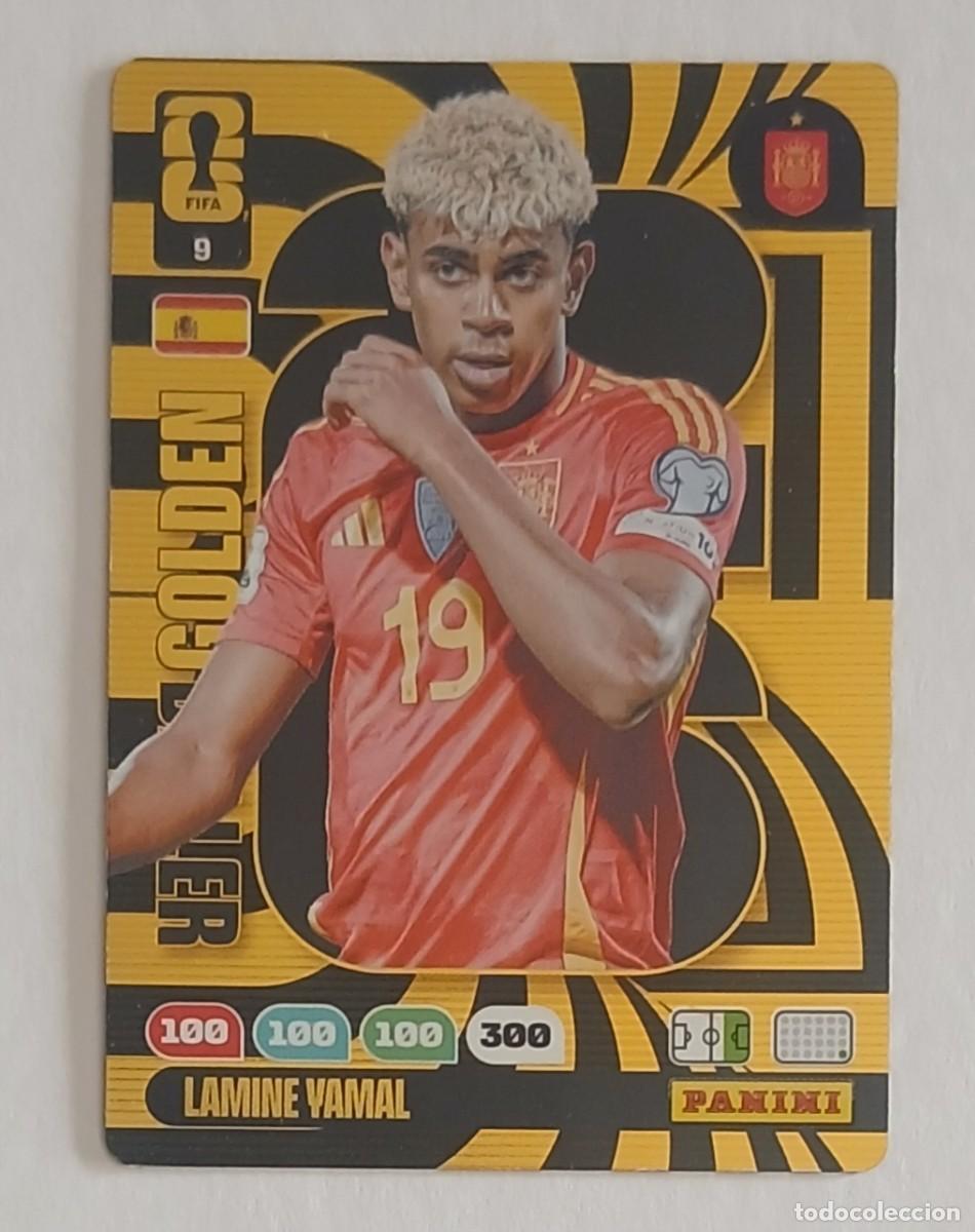 Cromos de f&uacute;tbol: CROMO n&ordm; 9 LAMINE YAMAL ESPA&Ntilde;A GOLDEN BALLER ADRENALYN XL FIFA WORLD CUP 2026 DE PANINI.