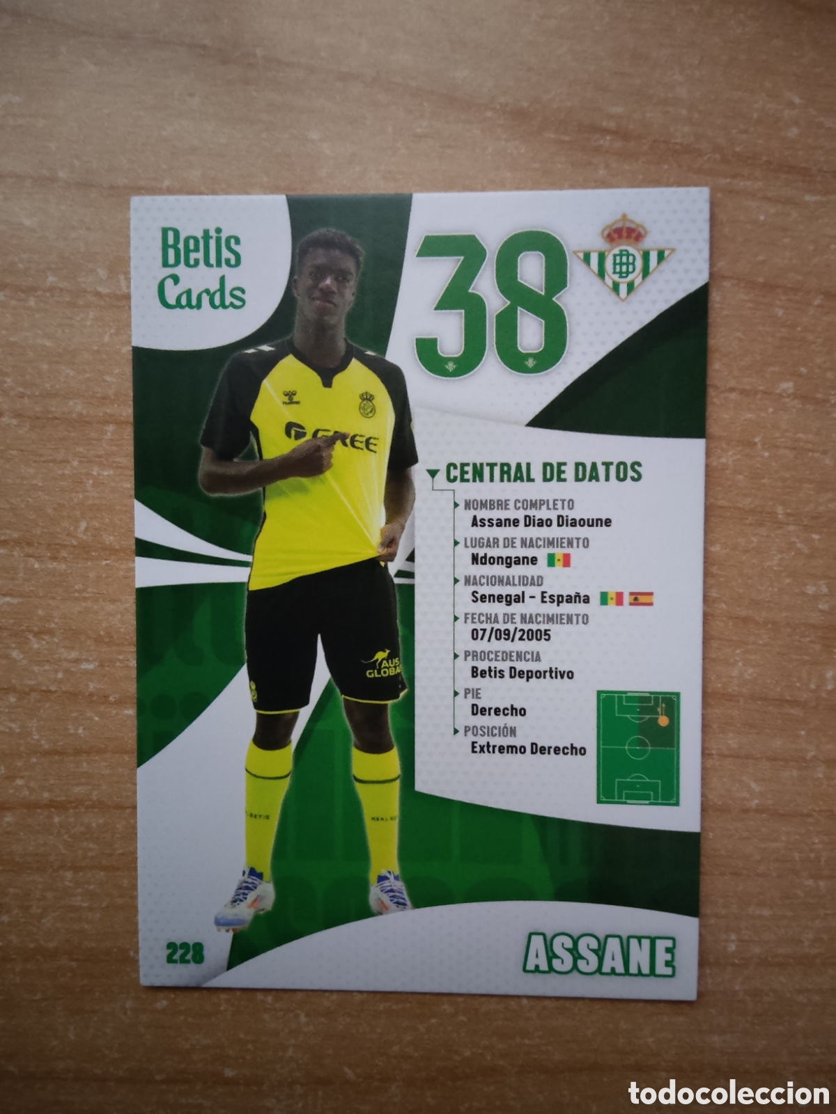 Cromos de f&uacute;tbol: 228 ASSANE REAL BETIS HOLY CARDS 2024 2025