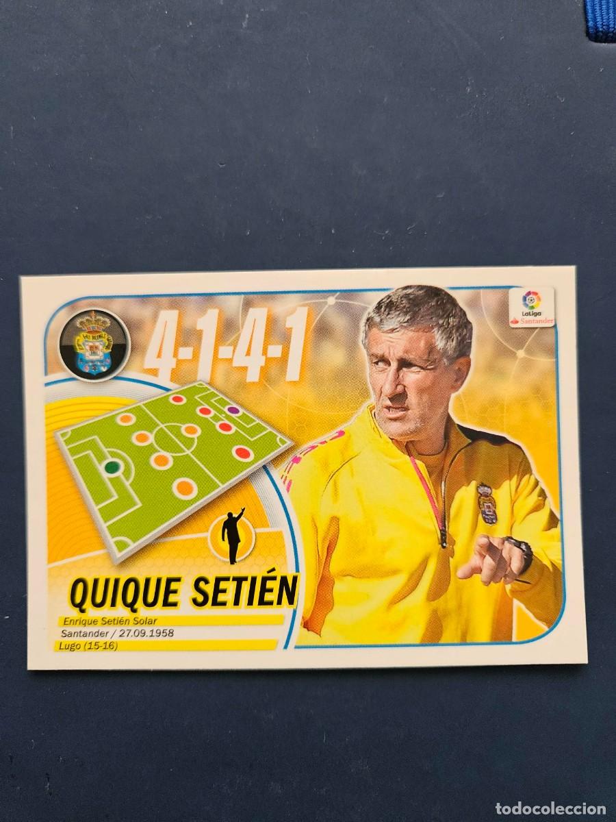 Cromos de f&uacute;tbol: N&ordm; 22 QUIQUE SETIEN LAS PALMAS LOGO NUEVO LIGA ESTE 16 17 2016 2017 SIN PEGAR NUNCA PEGADO