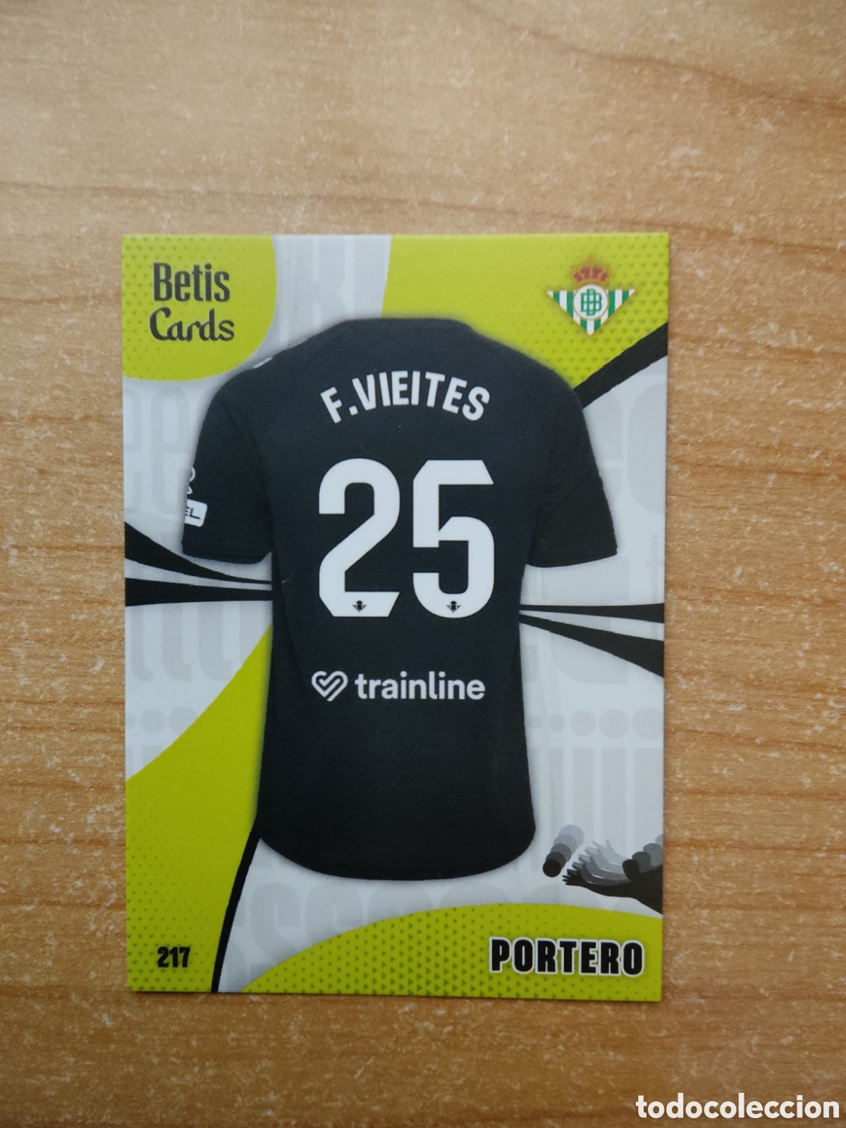 Cromos de f&uacute;tbol: 217 PORTERO FRAN VIEITES REAL BETIS HOLY CARDS 2024 2025