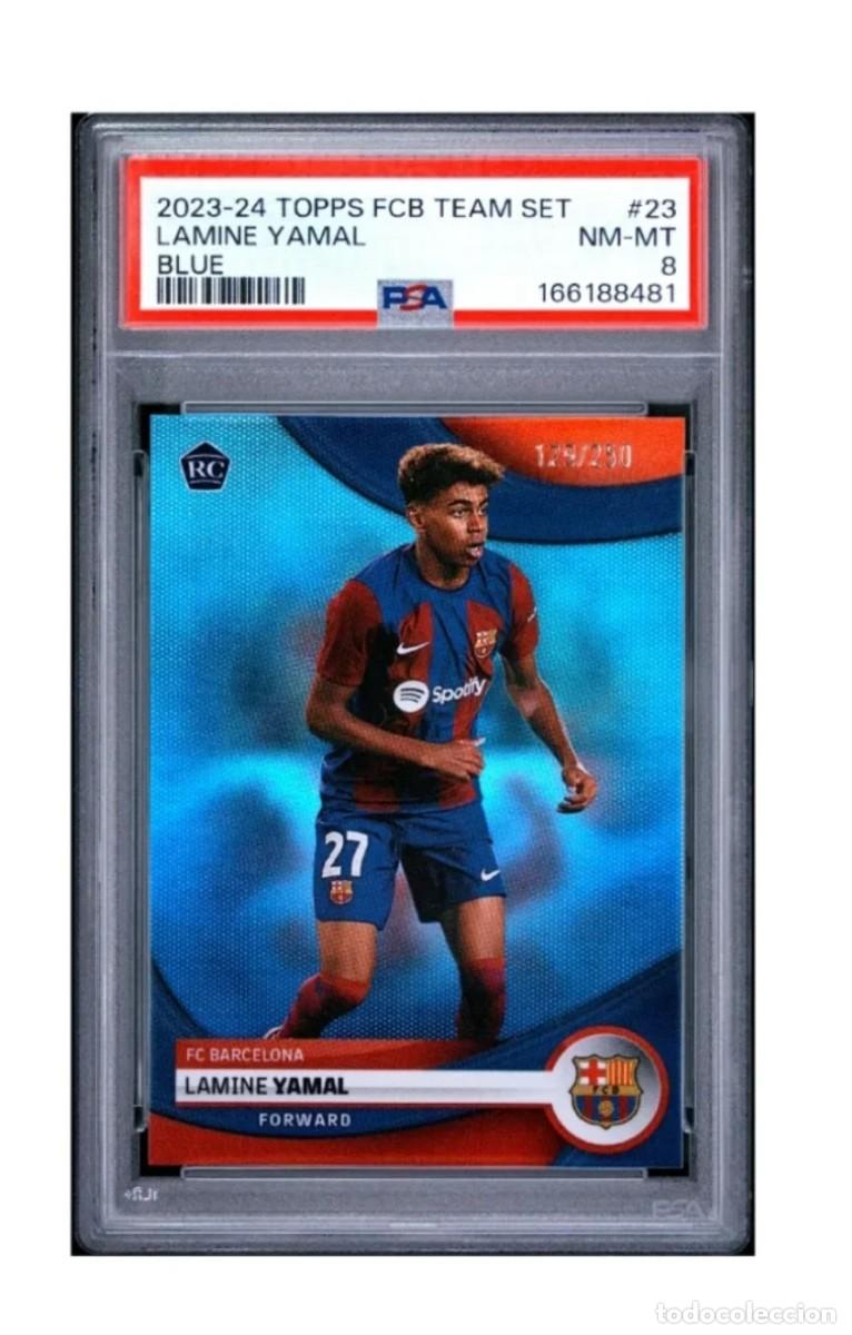 Cromos de f&uacute;tbol: PSA 8 NUMERADA 2023-24 Topps FCB Lamine Yamal rookie