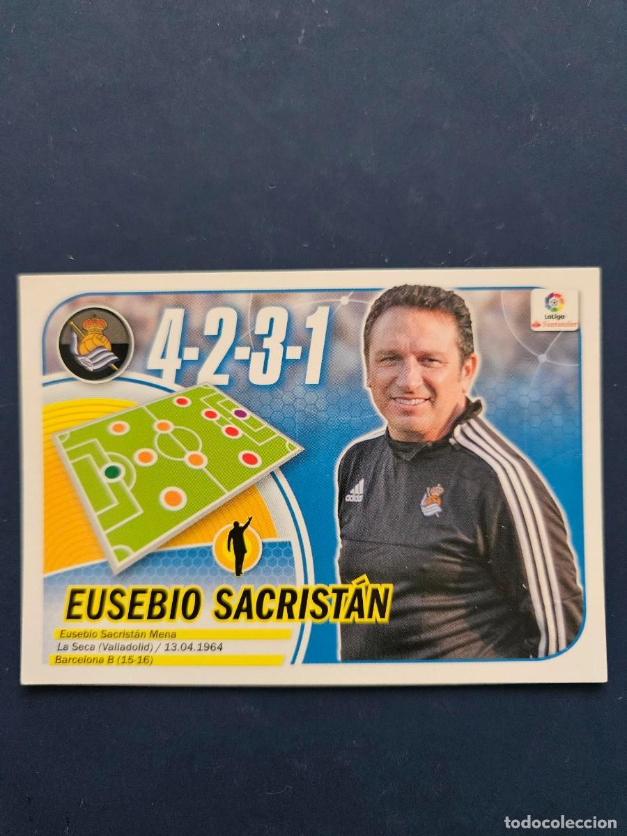 Cromos de f&uacute;tbol: N&ordm; 32 EUSEBIO SACRISTAN REAL SOCIEDAD LOGO NUEVO LIGA ESTE 16 17 2016 2017 SIN PEGAR NUNCA PEGADO