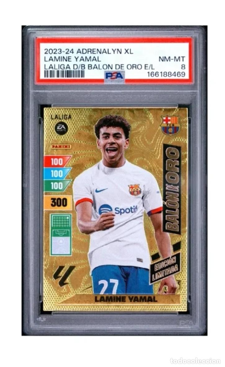 Cromos de f&uacute;tbol: PSA 8 Lamine Yamal Adrenalyn XL 2023-24 Bal&oacute;n de Oro rookie