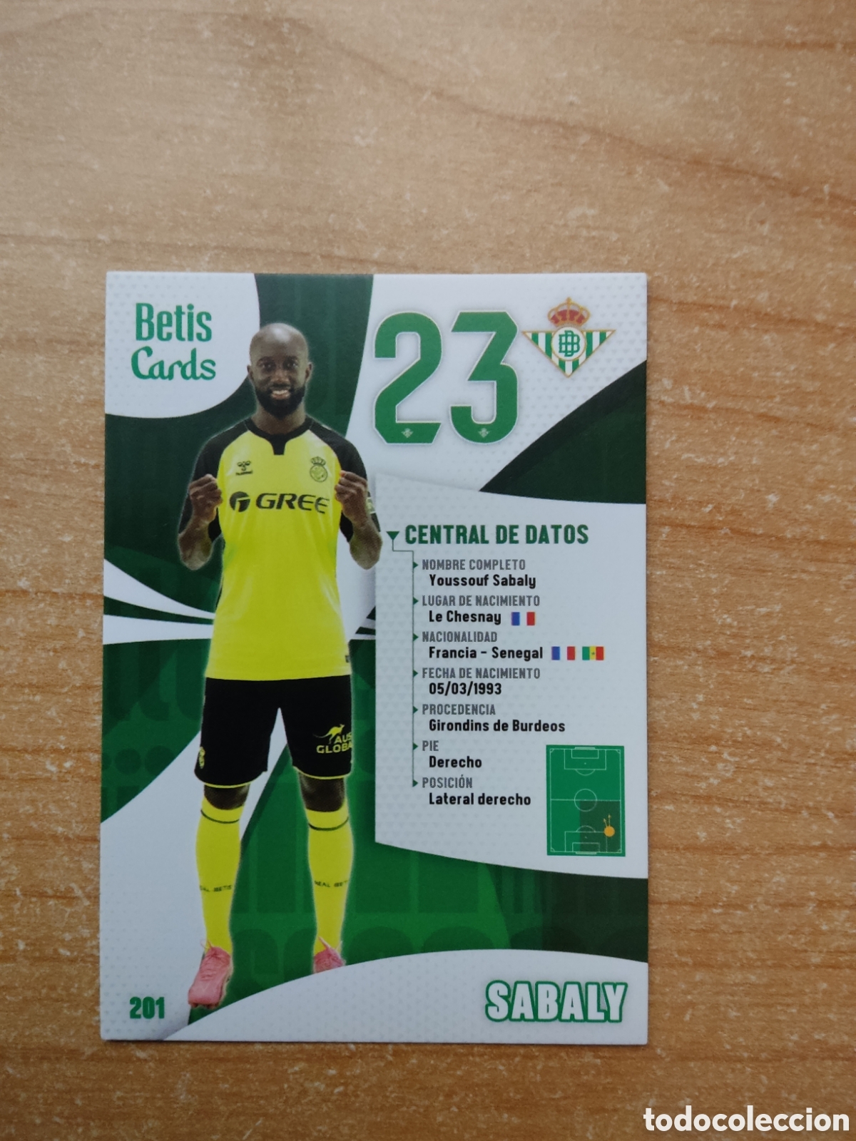 Cromos de f&uacute;tbol: 201 SABALY REAL BETIS HOLY CARDS 2024 2025