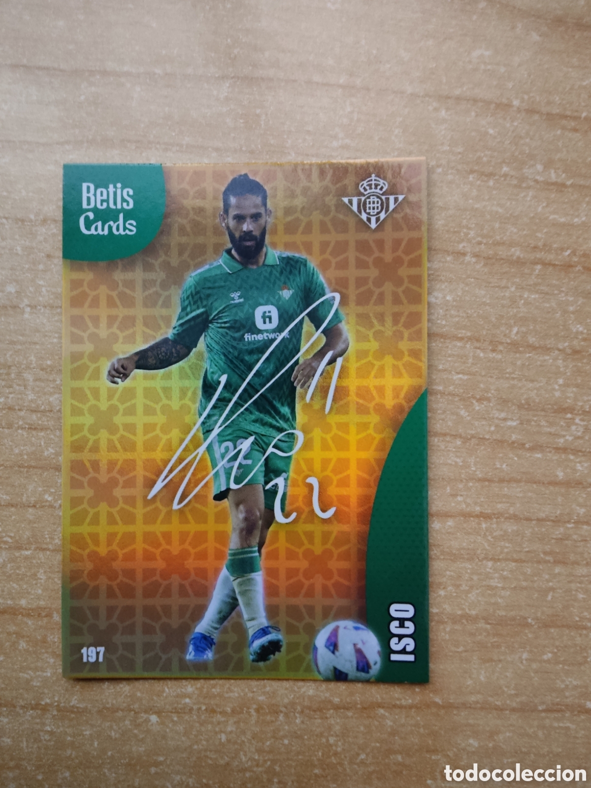 Cromos de f&uacute;tbol: 197 ISCO FIRMA REAL BETIS HOLY CARDS 2024 2025