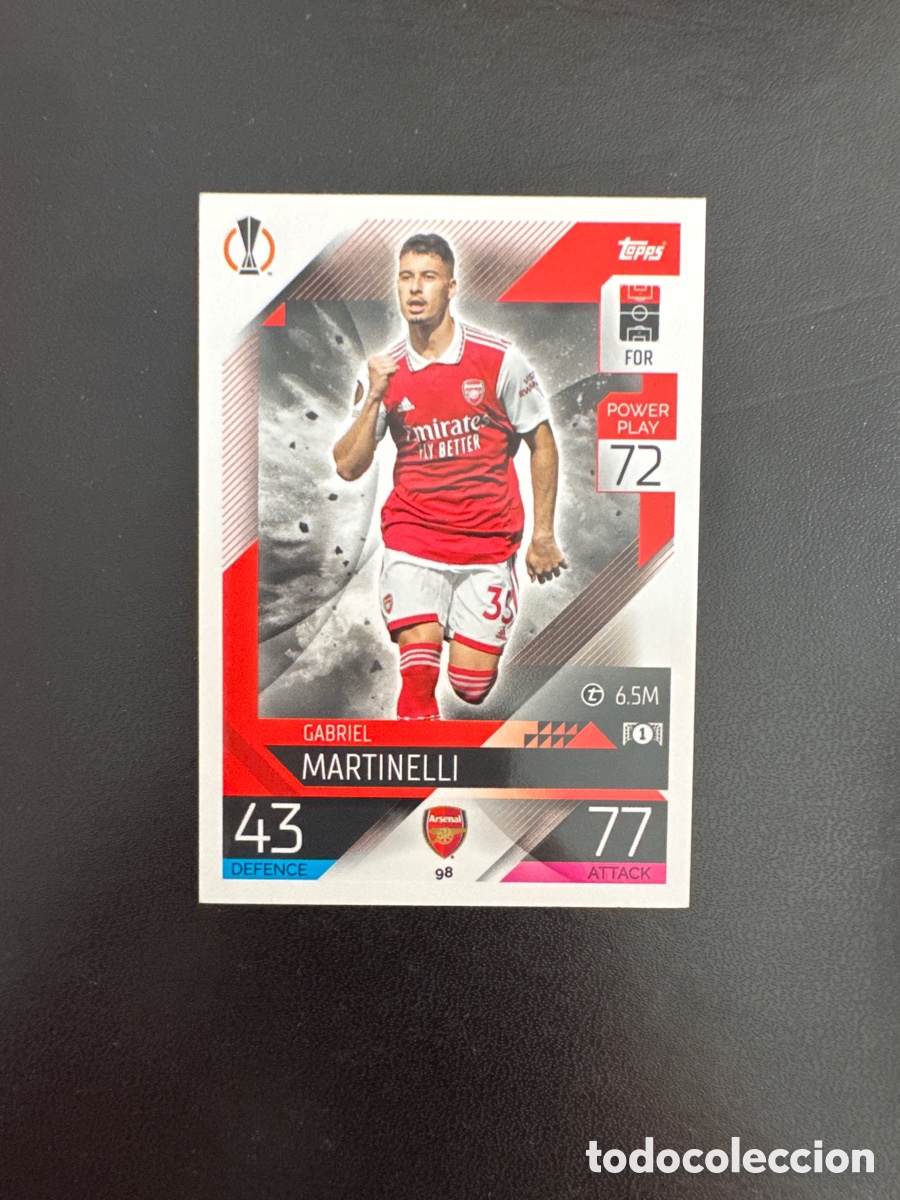Cromos de Futebol: MARTINELLI ARSENAL N&Uacute;MERO 98 MATCH ATTAX 2022 2023