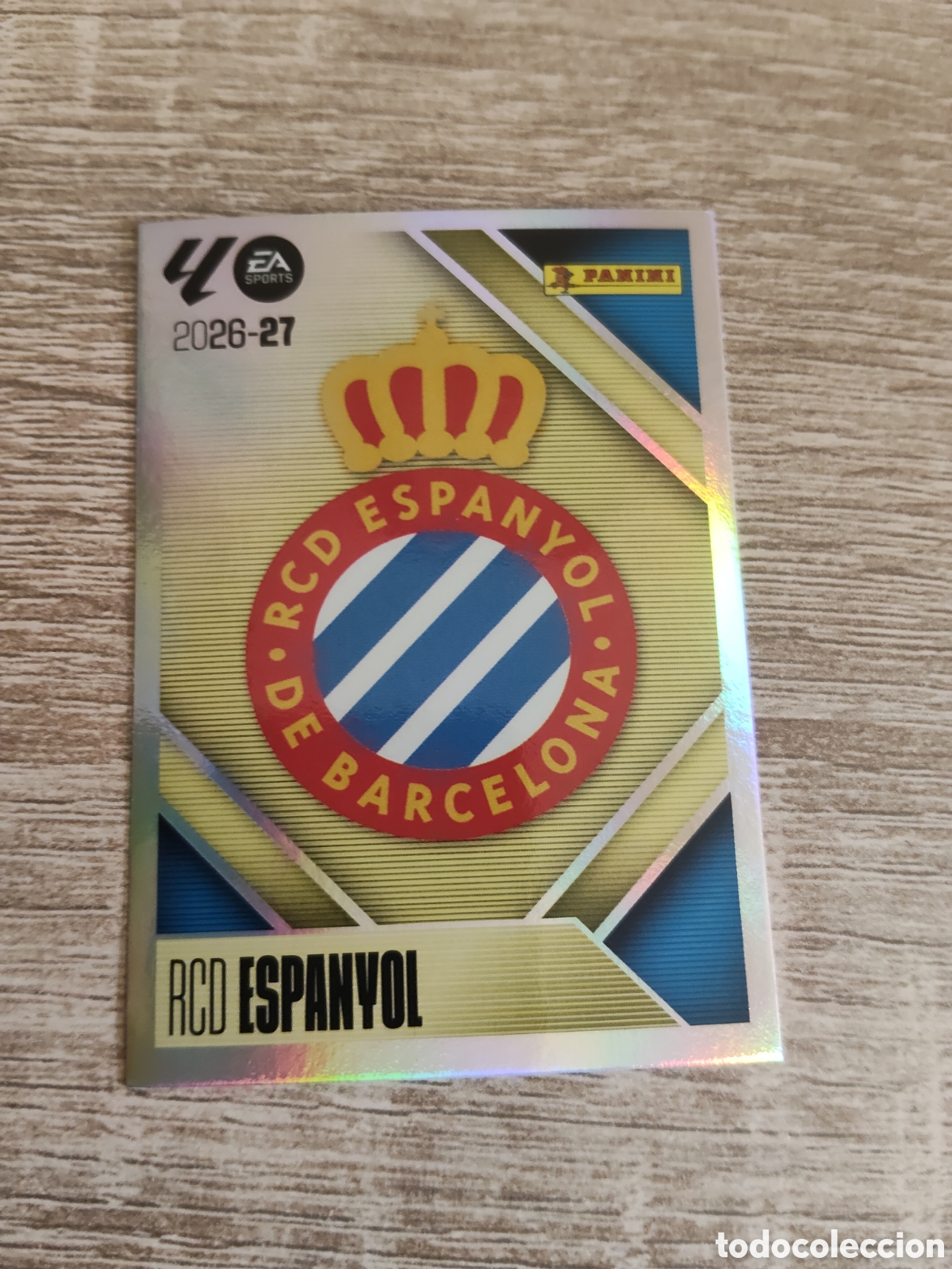 Cromos de f&uacute;tbol: Escudo Espanyol liga 2026 2027 26 27 ediciones este