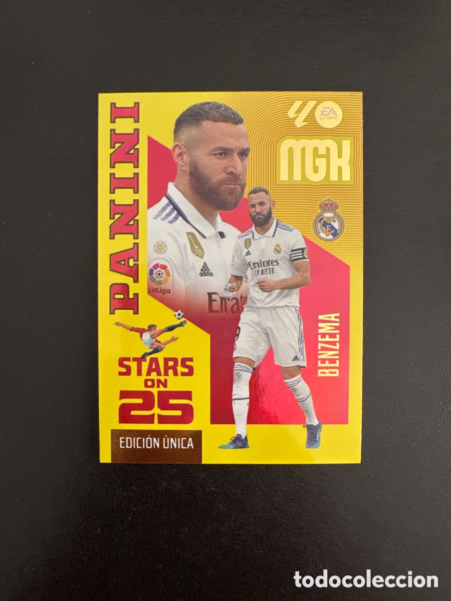 Cromos de f&uacute;tbol: BENZEMA STARS ON 25 NUMERO 441 MEGACRACKS 2026 2027