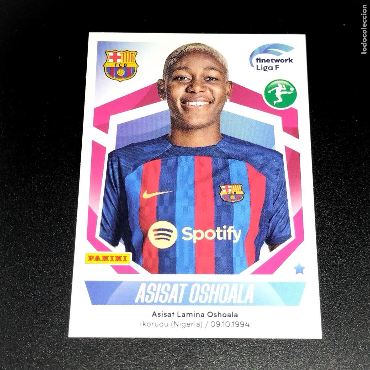 Cromos de f&uacute;tbol: N&ordm; 133 ASISAT OSHOALA FC BARCELONA CROMOS FINETWORK LIGA F FEMENINA PANINI 2022 2023 22 23