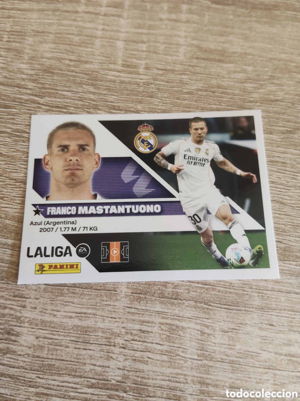 Cromos de f&uacute;tbol: Mastantuono Real Madrid liga 2026 2027 26 27 ediciones este