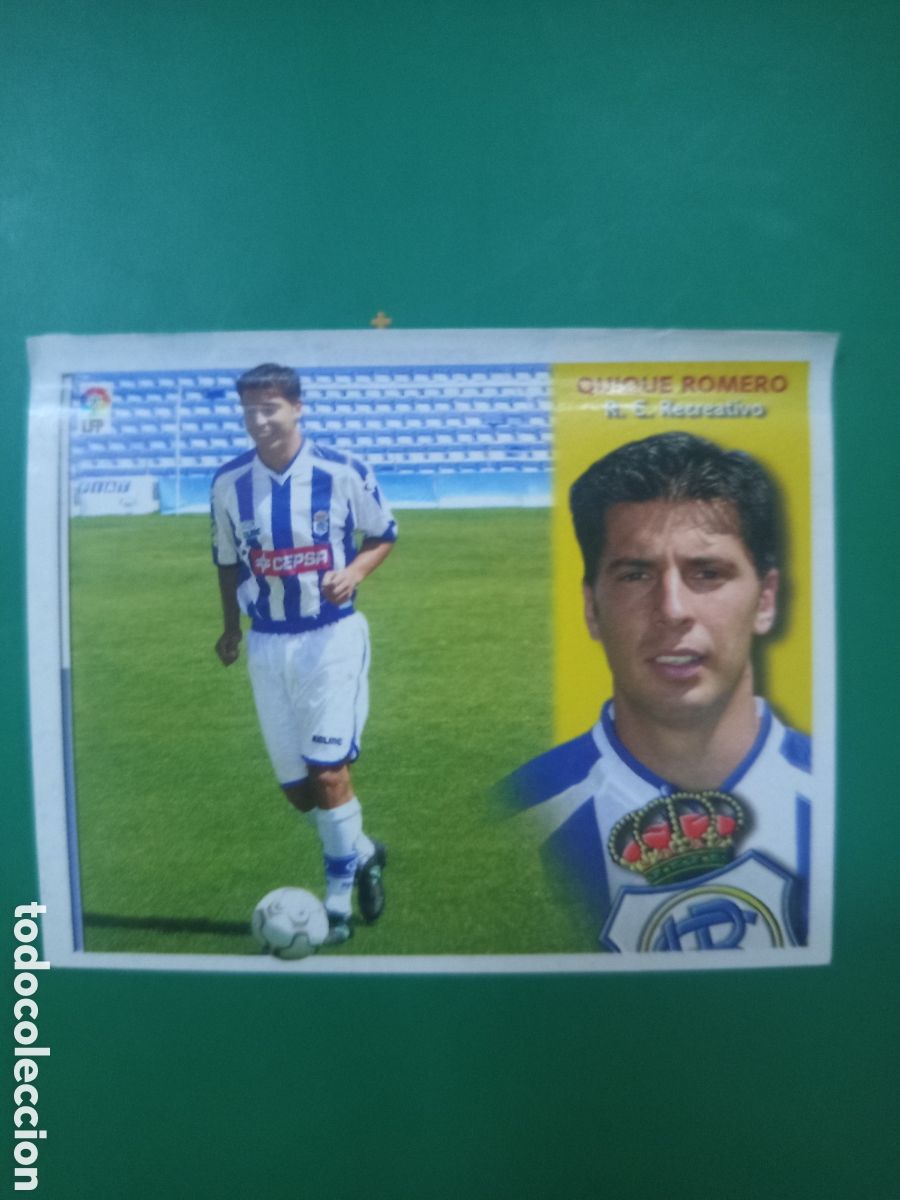 Cromos de f&uacute;tbol: ❇️ CROMO ⚽ QUIQUE ROMERO RECREATIVO HUELVA LIGA 02 03 2002 2003 ESTE PANINI DESPEGADO VENTANILLA ❇️