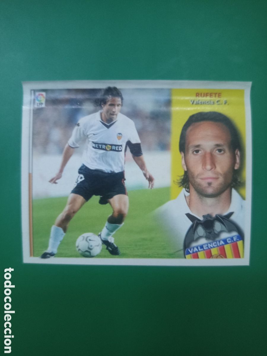 Cartes &agrave; collectionner de Football: ❇️ CROMO ⚽ RUFETE VALENCIA LIGA 02 03 2002 2003 LFP ESTE PANINI DESPEGADO EN VENTANILLA ❇️