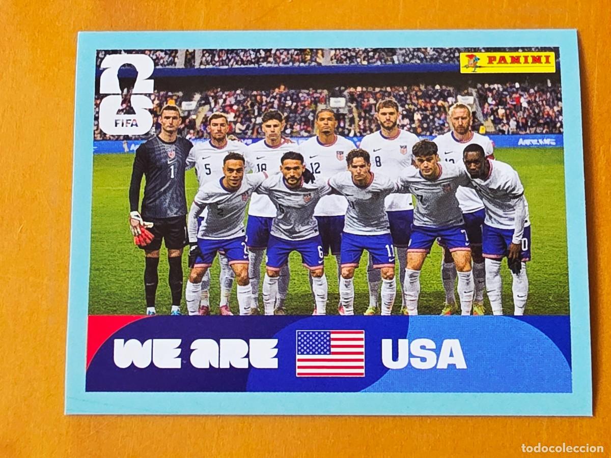 Cromos de f&uacute;tbol: USA 13 Alineaci&oacute;n equipo plantilla, Estados Unidos, Panini FIFA World Cup Mundial 2026 Sticker