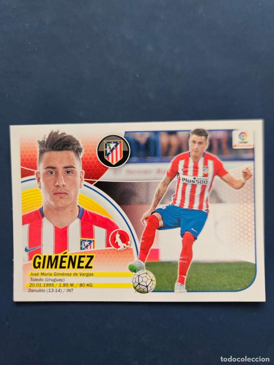 Cromos de Futebol: N&ordm; 5 GIMENEZ ATLETICO MADRID LOGO NUEVO LIGA ESTE 16 17 2016 2017 SIN PEGAR NUNCA PEGADO