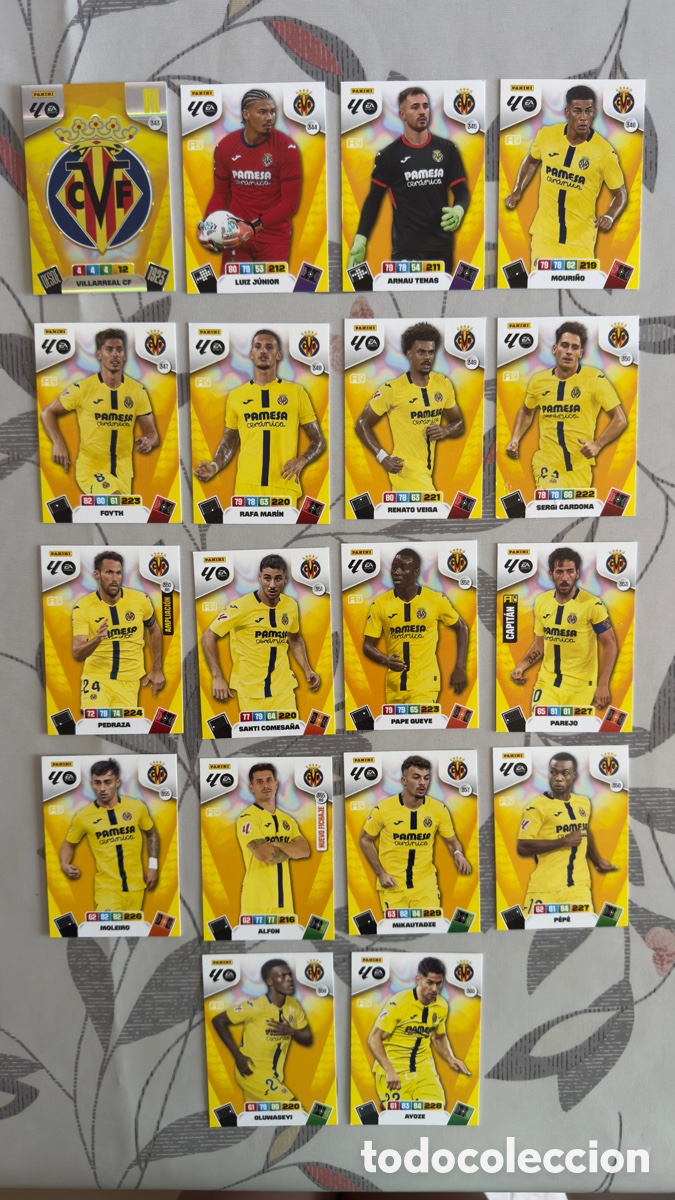 Cromos de Futebol: Lote L055: Cromos de futbol Adrenalyn XL 25/26 &ldquo;Villareal&rdquo;