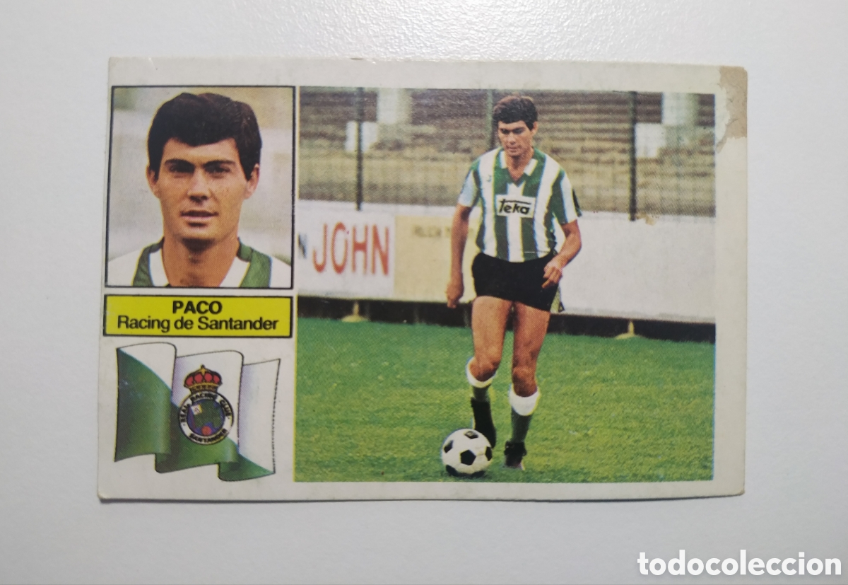 Cromos de f&uacute;tbol: Cromo Paco ediciones Este 82 83 1982 1983 Racing de Santander fichaje UF 11, despegado recuperado