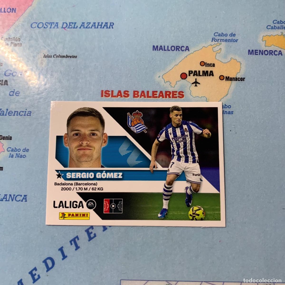 Cromos de f&uacute;tbol: Sergio Gomez n&uacute;mero 8 de la Real Sociedad cromo liga este 26-27 2026-2027
