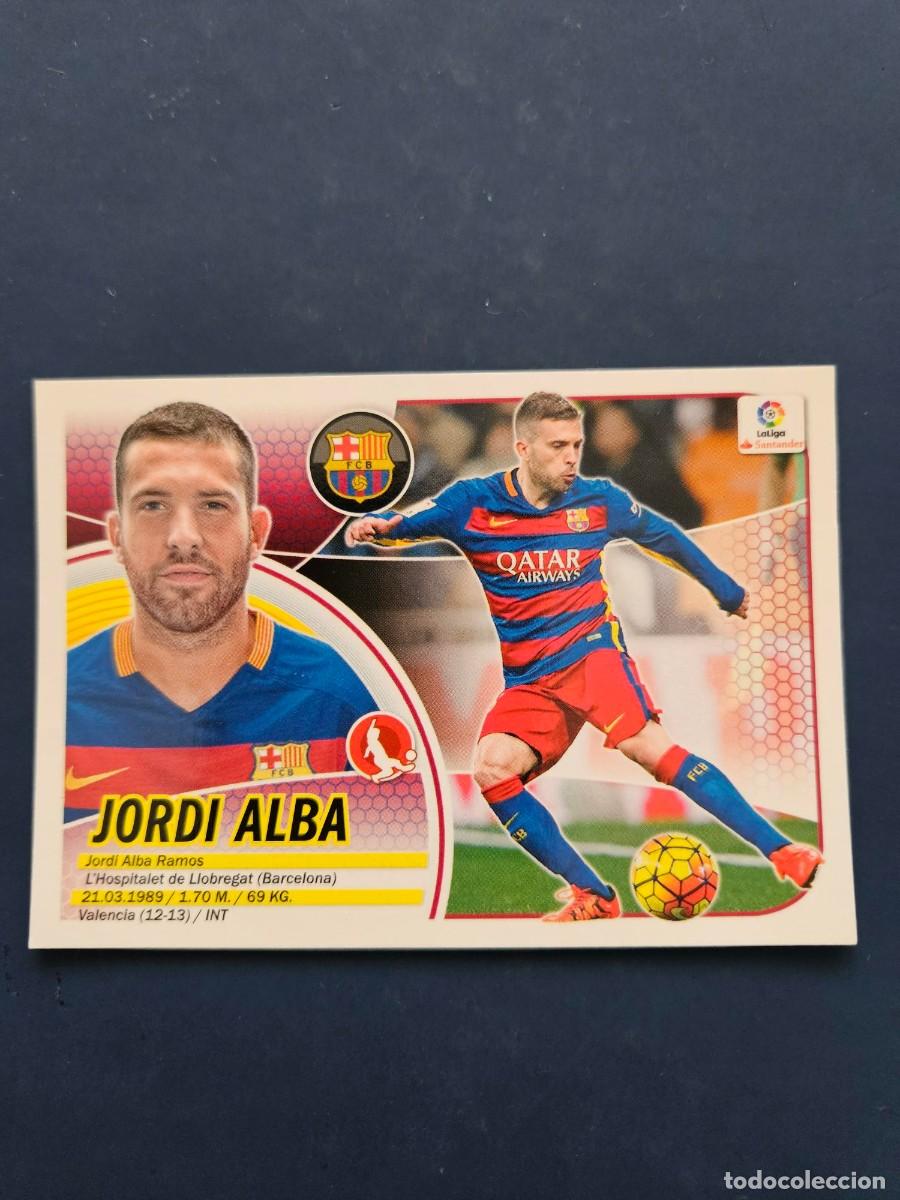 Cromos de f&uacute;tbol: N&ordm; 7 JORDI ALBA BARCELONA LOGO NUEVO LIGA ESTE 16 17 2016 2017 SIN PEGAR NUNCA PEGADO
