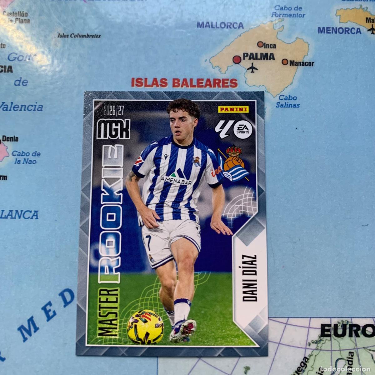 Cromos de f&uacute;tbol: Dani Diaz serie master Rookie n&uacute;mero 411 De l&aacute; Real Sociedad megacracks 26-27 2026-2027