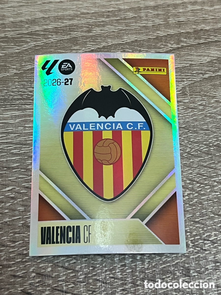 Cromos de f&uacute;tbol: Escudo del Valencia cromo de la liga este 2026/27