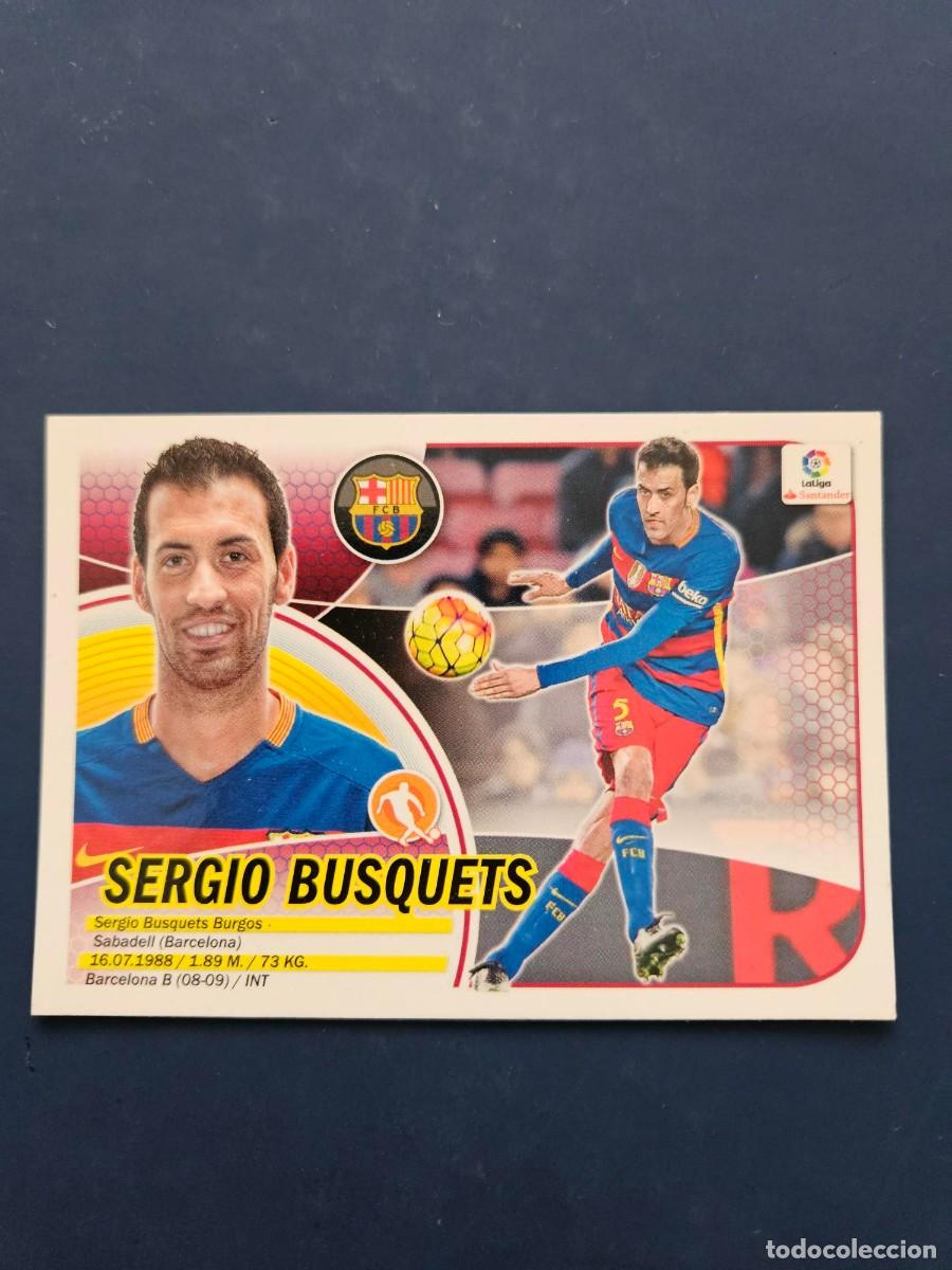 Cromos de f&uacute;tbol: N&ordm; 8 SERGIO BUSQUETS BARCELONA LOGO NUEVO LIGA ESTE 16 17 2016 2017 SIN PEGAR NUNCA PEGADO