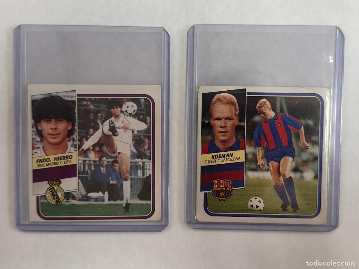 Cromos de f&uacute;tbol: Lote 2 cromos Liga Este 89 90 1989 1990 Sin pegar Koeman y Hierro Fichaje