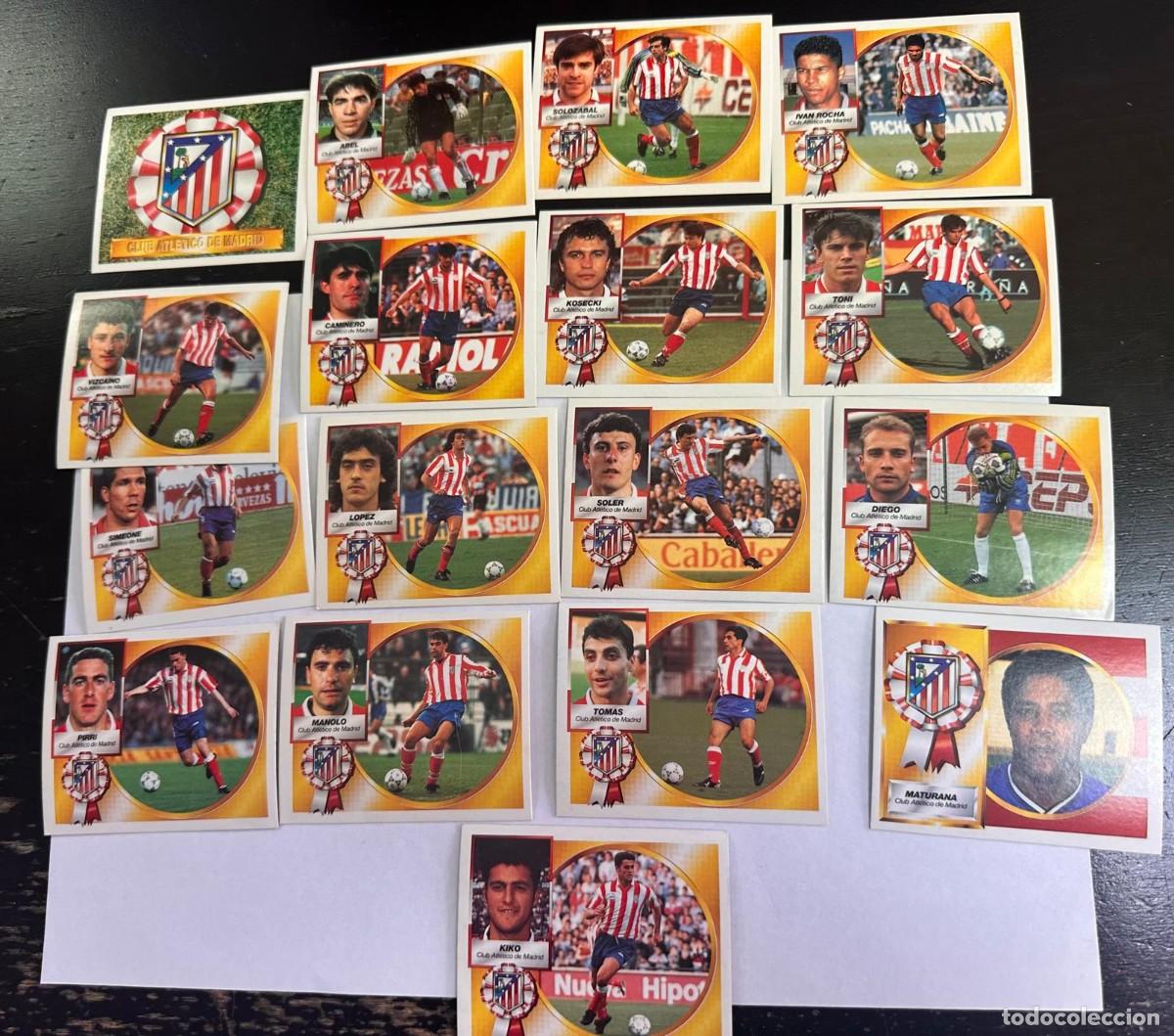Football Stickers: Lote 17 cromos Atletico de Madrid Simeone Coloca Liga Este 94 95 1994 1995 Sin pegar