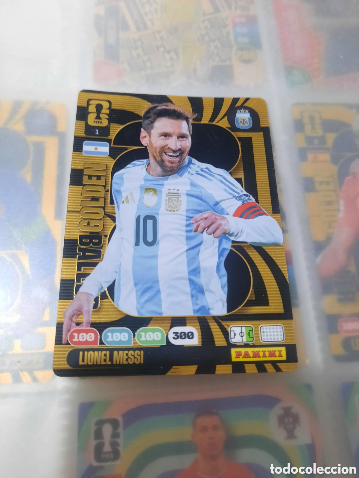 Football Stickers: CARD 1 LIONEL LEO MESSI ARGENTINA GOLDEN BALLER - ADRENALYN XL FIFA WORLD CUP MUNDIAL 2026 PANINI