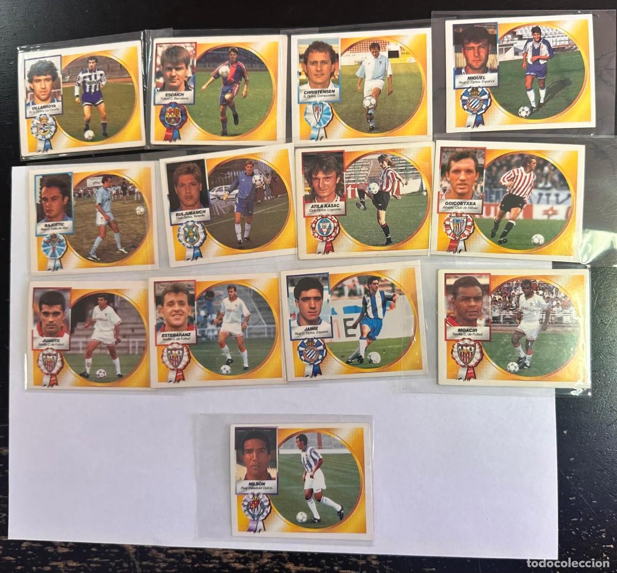 Cromos de f&uacute;tbol: Lote 13 cromos 11 Coloca 2 Fichajes Liga Este 94 95 1994 1995 Sin pegar