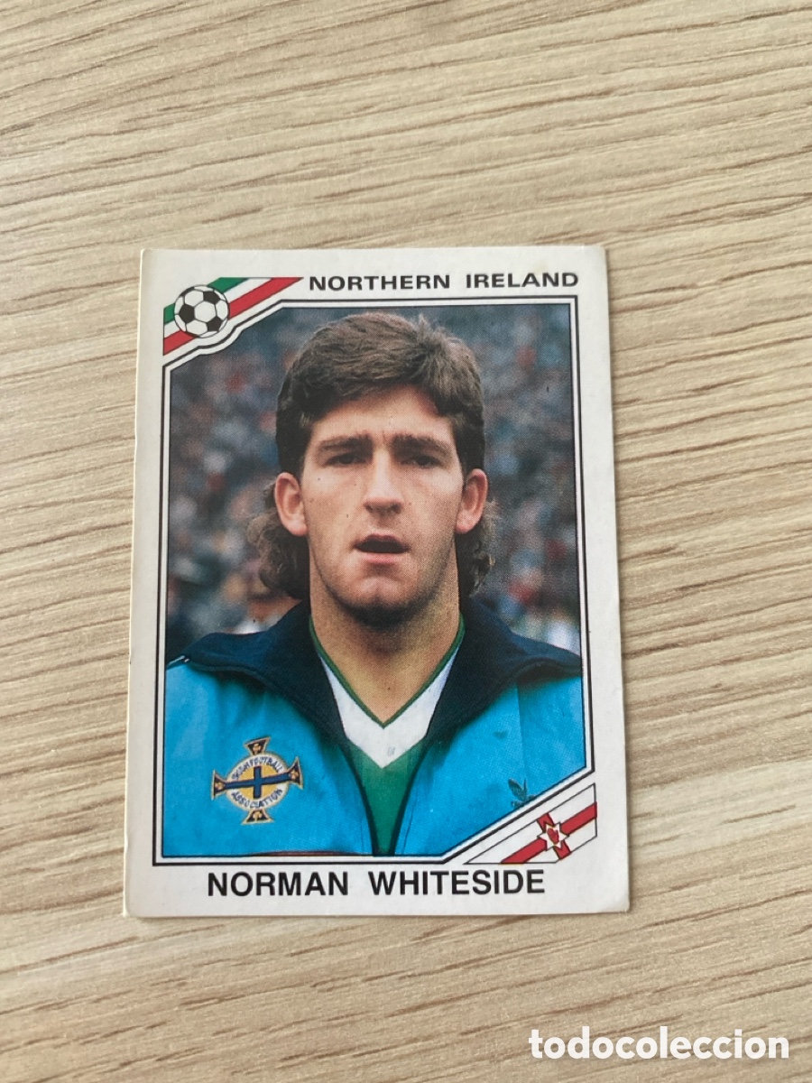 Cromos de f&uacute;tbol: Cromo panini mundial Mexico 86 n&uacute;mero 290 Whiteside - Sticker album world cup Mexico 1986